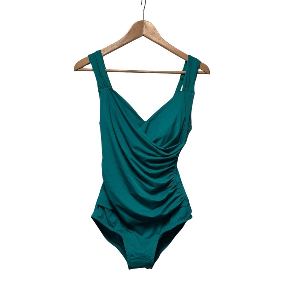 Jantzen Teal Ruched One-Piece Swimsuit